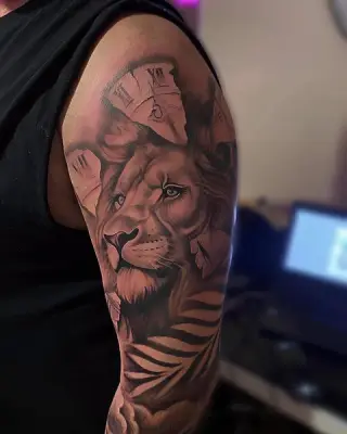 Duży projekt tatuażu – rękaw, SHADY TATTOO Wieluń